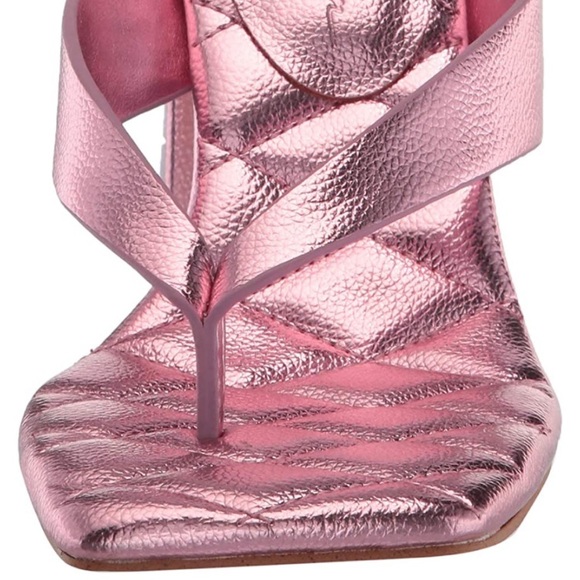 NWOT Jessica Simpson metallic triangle heel mules sandals - Picture 2 of 7